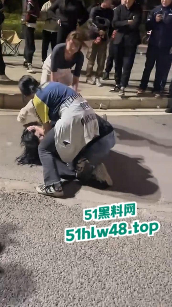 广东佛山精神小妹带人打架从单挑变群殴，女人打架真不讲武德，不过女人不撕衣服缺少精髓。
